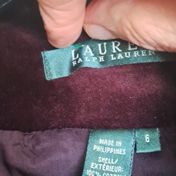 Ralph Lauren Deep Cranberry Velvet Button Down Blazer sz6 Excellent lined sz6 - Picture 2 of 9